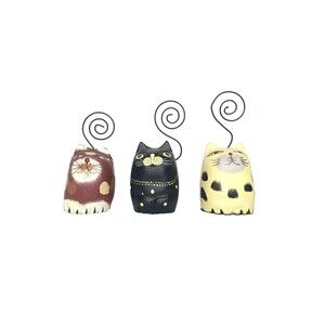 Pier 1 Imports Cat Tail Folk Art Photo Recipe Card Holders - Set of 3